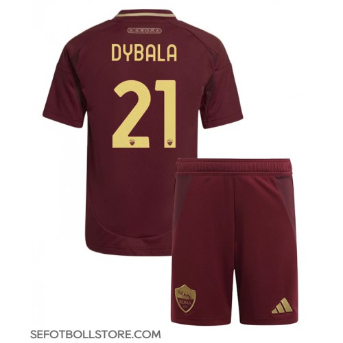 AS Roma Paulo Dybala #21 Replika babykläder Hemmaställ Barn 2024-25 Kortärmad (+ korta byxor)